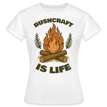 Le bushcraft est un travail de survie pour la survie - T-shirt Femme - blanc - Devant - AI Model Female 172 dark (172cm)