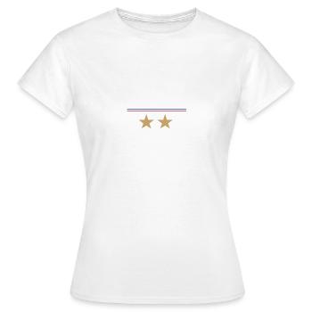 Weltmeister 2 Sterne - Frauen T-Shirt - Weiß - Vorne - AI Model Female 172 dark (172cm)