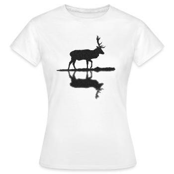Cerf cerf bois de cerf rouge bois de cerf chasseur - T-shirt Femme - blanc - Devant - AI Model Female 172 dark (172cm)
