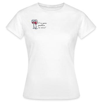 I´m your partner in wine! Wein-Partnershirt - Frauen T-Shirt - Weiß - Vorne - AI Model Female 172 dark (172cm)