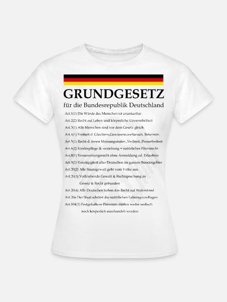 Grundgesetz mit Artikeln - Frauen T-Shirt - Weiß