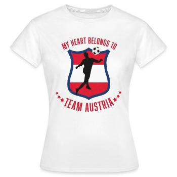 Fußball-Team Österreich - Frauen T-Shirt - Weiß - Vorne - AI Model Female 172 dark (172cm)