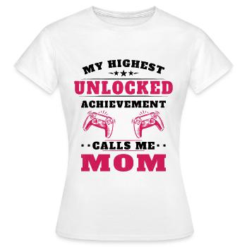 Mon plus haut accomplissement m'appelle maman - T-shirt Femme - blanc - Devant - AI Model Female 172 dark (172cm)