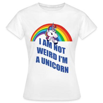 Unicorn Unicorn NOT WEIRD Shirt Gift - T-shirt Femme - blanc - Devant - AI Model Female 172 dark (172cm)