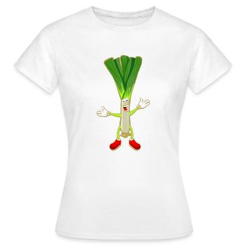 Poireau Ciboulette Légumes Poireau Poireau Graphique - T-shirt Femme - blanc - Devant - AI Model Female 172 dark (172cm)