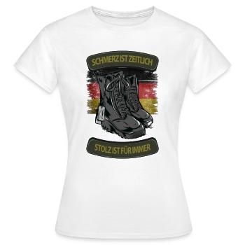Bundeswehr STOLZ Beruf Soldat Soldaten Geschenk - Frauen T-Shirt - Weiß - Vorne - AI Model Female 172 dark (172cm)