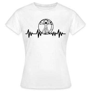 HERZSCHLAG RHÖNRAD Rhönradturner Gymnastik Davinci - Frauen T-Shirt - Weiß - Vorne - AI Model Female 172 dark (172cm)