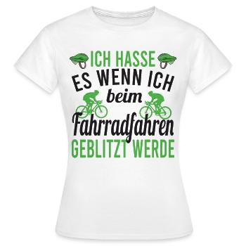 Fahrrad Fahren Radfahren lustige Geblitzt Geschenk - Frauen T-Shirt - Weiß - Vorne - AI Model Female 172 dark (172cm)