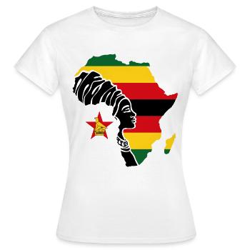 Zimbabwe Zim Simbabwe Afrika Flagge Black Heritage - Frauen T-Shirt - Weiß - Vorne - AI Model Female 172 dark (172cm)
