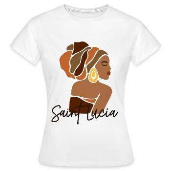 Saint Lucia Caribbean Island cool Souvenir - Women's T-Shirt - white - Front - AI Model Female 172 dark (172cm)