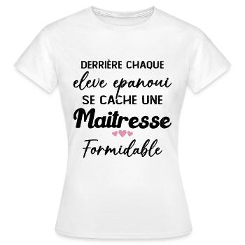 Maîtresse Formidable Remerciement Fin d'année - T-shirt Femme - blanc - Devant - AI Model Female 172 dark (172cm)