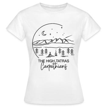 Hautes, Carpates, Randonnée, Ours, Camping, Souvenirs - T-shirt Femme - blanc - Devant - AI Model Female 172 dark (172cm)