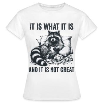 C’est ce que c’est et ce n’est pas très drôle - T-shirt Femme - blanc - Devant - AI Model Female 172 dark (172cm)