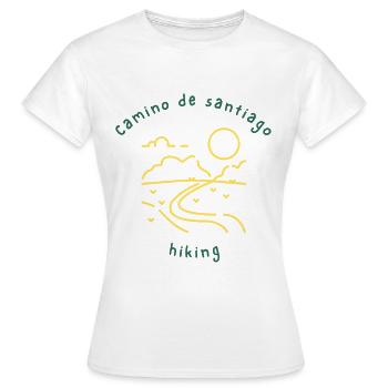 Jakobsweg Camino de Santiago Wandern Selbstfindung - Frauen T-Shirt - Weiß - Vorne - AI Model Female 172 dark (172cm)