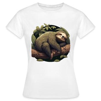 Sloth sleep sleeping shirt - Women's T-Shirt - white - Front - AI Model Female 172 dark (172cm)