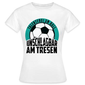 Fußball Männer Mannschaft Bier Saufen Verein - Frauen T-Shirt - Weiß - Vorne - AI Model Female 172 dark (172cm)