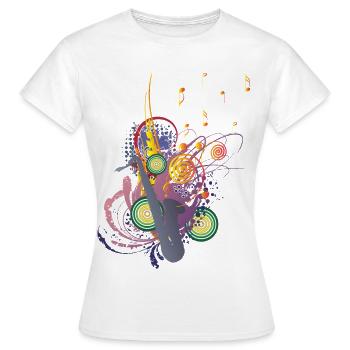 Colours of Music - Frauen T-Shirt - Weiß - Vorne - AI Model Female 172 dark (172cm)