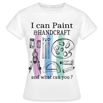 Peinture et artisanat - T-shirt Femme - blanc - Devant - AI Model Female 172 dark (172cm)