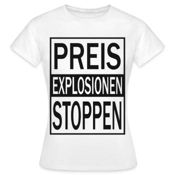 Arrêtez l’explosion des prix - T-shirt Femme - blanc - Devant - AI Model Female 172 dark (172cm)