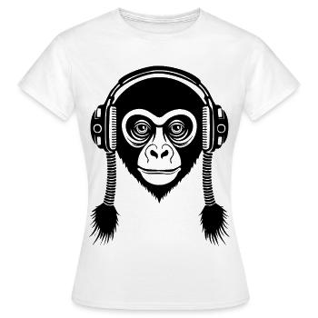 Subwoofer Monkey Head Deep Bass Edition Shirt - Women's T-Shirt - white - Front - AI Model Female 172 dark (172cm)