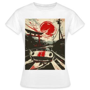 Rote Sonne JDM Kunst Straßenrennen aus Japan - Frauen T-Shirt - Weiß - Vorne - AI Model Female 172 dark (172cm)