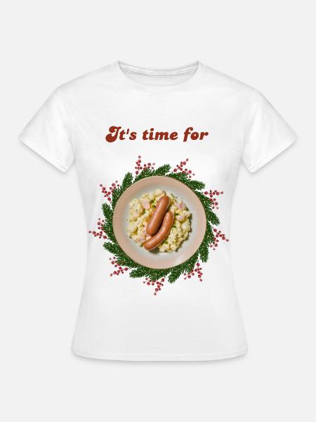 Weihnachten lustig - Weihnachtsessen - Heiligabend - Frauen T-Shirt - Weiß