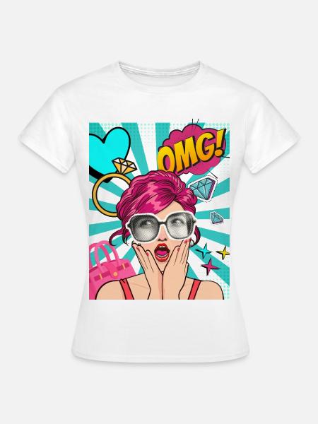 OMG_Pop_Art - Frauen T-Shirt - Weiß