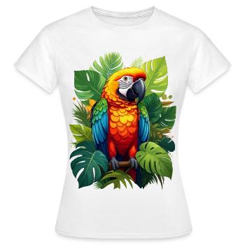 Papagei im Dschungel - Frauen T-Shirt - Weiß - Vorne - AI Model Female 172 dark (172cm)