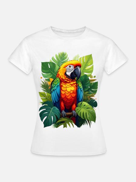 Papagei im Dschungel - Frauen T-Shirt - Weiß
