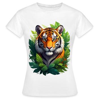 Les tigres dans la forêt tropicale - T-shirt Femme - blanc - Devant - AI Model Female 172 dark (172cm)