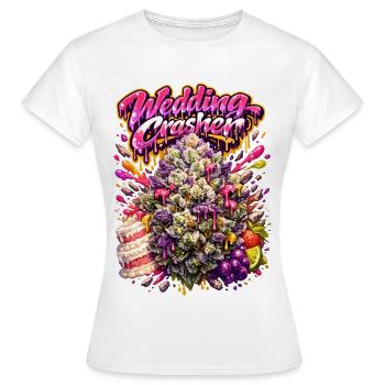 Hochzeitscrasher Graffiti-Kunstdruck - Frauen T-Shirt - Weiß - Vorne - AI Model Female 172 dark (172cm)
