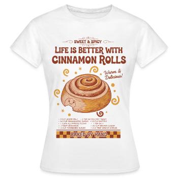 Breakfast Life Is Better With Cinnamon Rolls - Women's T-Shirt - white - Front - AI Model Female 172 dark (172cm)