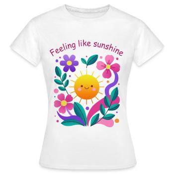 Feeling the sun: floral motif - Women's T-Shirt - white - Front - AI Model Female 172 dark (172cm)