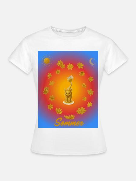 Katzen Sommerglanz - Frauen T-Shirt - Weiß