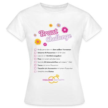 Braut Challenge Blumenprint - Frauen T-Shirt - Weiß - Vorne - AI Model Female 172 dark (172cm)