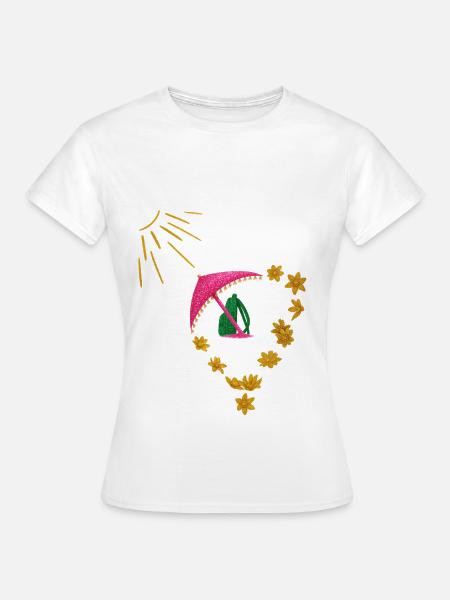Urlaub mit Herz und Sonne - Frauen T-Shirt - Weiß