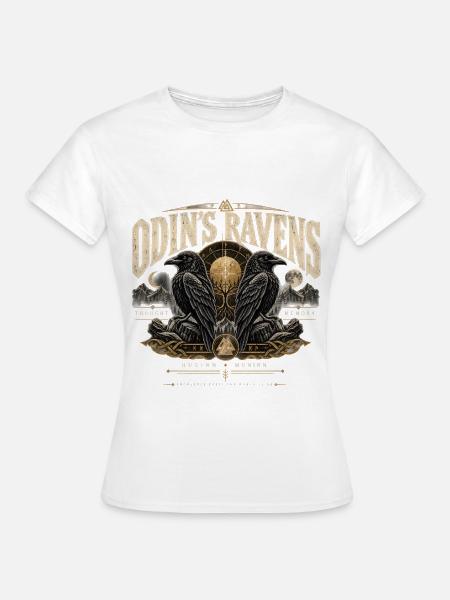 ODIN'S RAVENS – THOUGHT & MEMORY - Frauen T-Shirt - Weiß