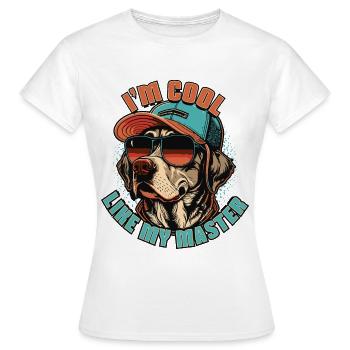 Ich bin cool wie mein Herrchen - Frauen T-Shirt - Weiß - Vorne - AI Model Female 172 dark (172cm)