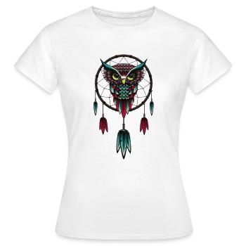 Owl - Women's T-Shirt - white - Front - AI Model Female 172 dark (172cm)
