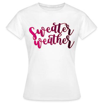 Pull météo météo automne tenue hiver - T-shirt Femme - blanc - Devant - AI Model Female 172 dark (172cm)