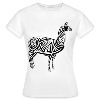 Alpaka Tribal Tattoo - Frauen T-Shirt - Weiß - Vorne - AI Model Female 172 dark (172cm)