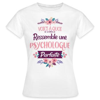 Psychologue cadeau humour psychologie Rigolo Femme - T-shirt Femme - blanc - Devant - AI Model Female 172 dark (172cm)