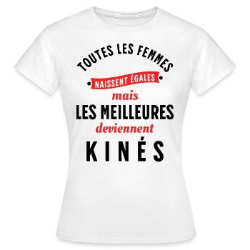 Kiné Cadeau pour Kinésithérapeute Rigolo Humour - T-shirt Femme - blanc - Devant - AI Model Female 172 dark (172cm)