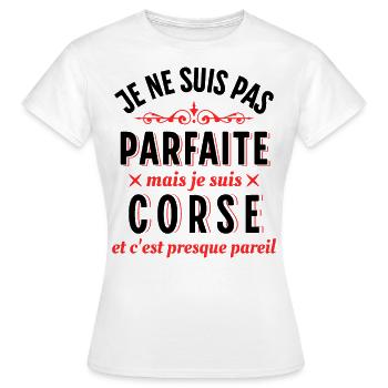 Corse Cadeau Région Rigolo île de Beauté Humour - T-shirt Femme - blanc - Devant - AI Model Female 172 dark (172cm)