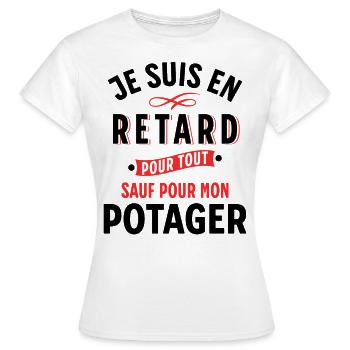 Jardinage Cadeau pour Jardinier Potager Jardin - T-shirt Femme - blanc - Devant - AI Model Female 172 dark (172cm)