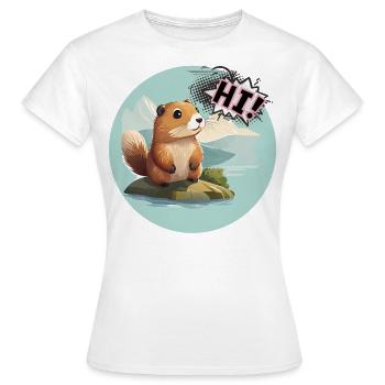 La marmotte salue tous les jours Salut le jour de la marmotte - T-shirt Femme - blanc - Devant - AI Model Female 172 dark (172cm)
