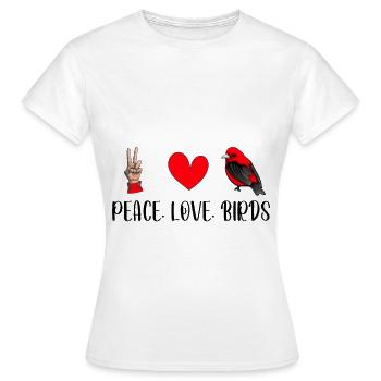 Bird Watching - Peace Love Birds - Bird Watcher - Frauen T-Shirt - Weiß - Vorne - AI Model Female 172 dark (172cm)