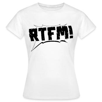 RTFM Read fu*king manual Technik Spruch lustig Fun - Frauen T-Shirt - Weiß - Vorne - AI Model Female 172 dark (172cm)