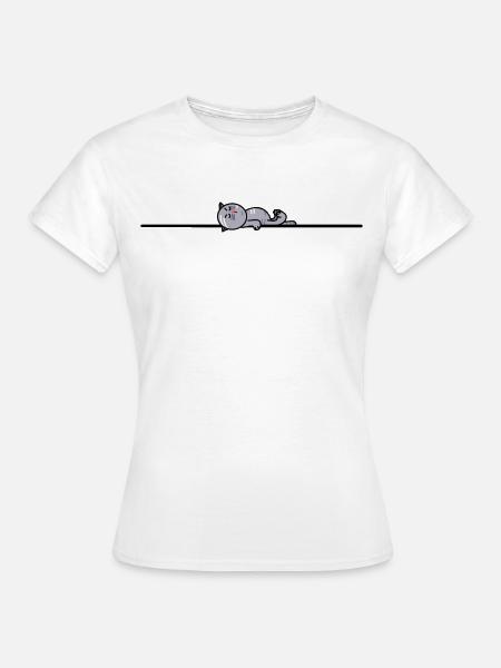 Müde Katze - Frauen T-Shirt - Weiß