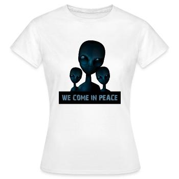 Aliens Are Among Us - We Come In Peace Alien Shirt - Frauen T-Shirt - Weiß - Vorne - AI Model Female 172 dark (172cm)